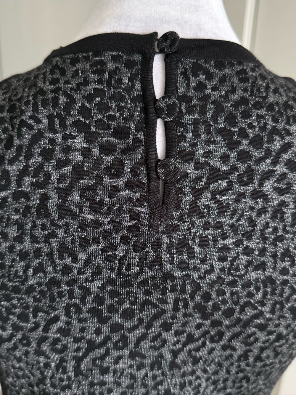 NWT Saint Laurent Black and Gray Leopard Print A-Line Silk Mini Dress Size M - Picture 5 of 10